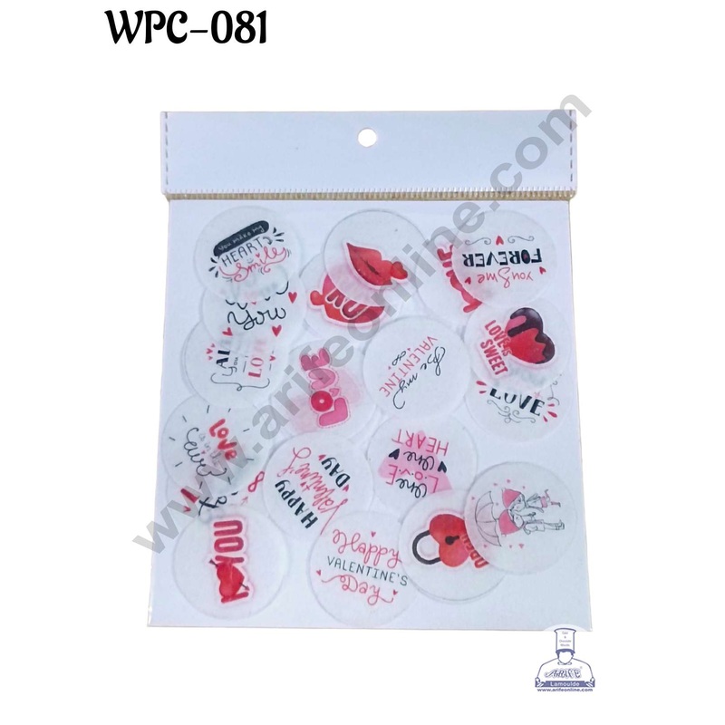 CAKE DECOR Edible Pre Cut Wafer Paper - Valentine Theme 03 - (Set of 20 pcs) WPC-081