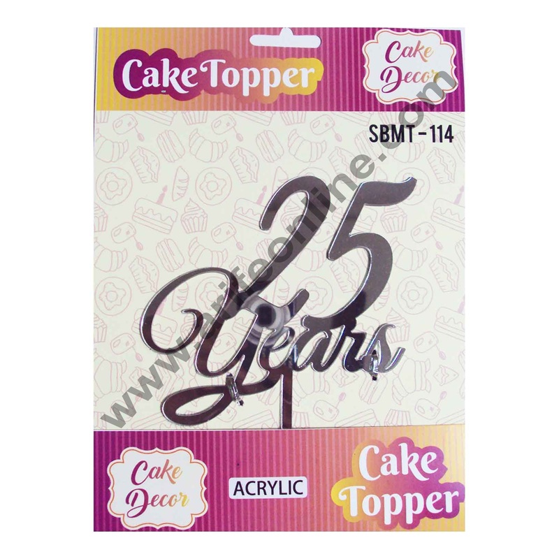 Cake Decor Mirror Finshing Acrylic Cake Topper 25 Years