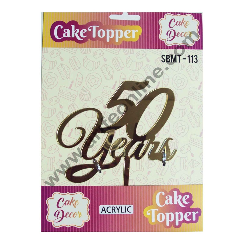 Cake Decor Mirror Finshing Acrylic Cake Topper 50 Years
