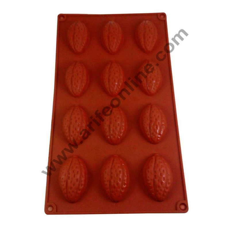 Cake Decor Silicon 12 in 1 Wallnut Shape Muffin Cupcake Mould