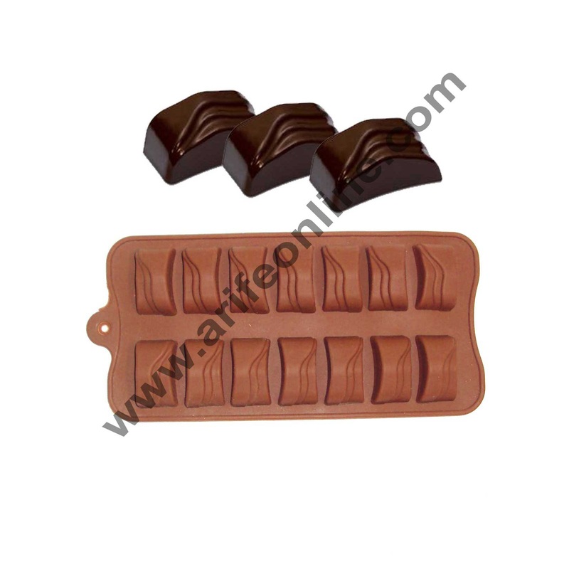 Cake Decor Silicon 14 Cavity New Brown Chocolate Mould, Ice Mould, Chocolate Decorating Mould