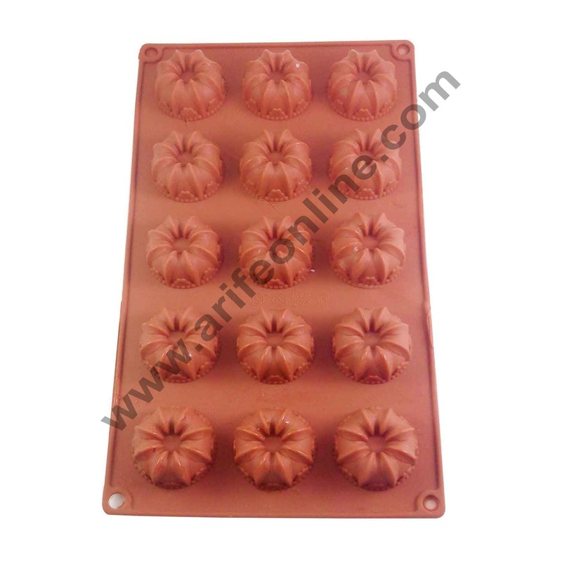 Cake Decor Silicon 15 in 1 Donut Frill Flower Muffin Cupcake Mould