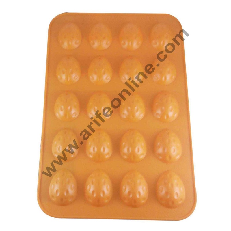 Cake Decor Silicon 20 in 1 Almond Shape Muffin Cupcake Mould