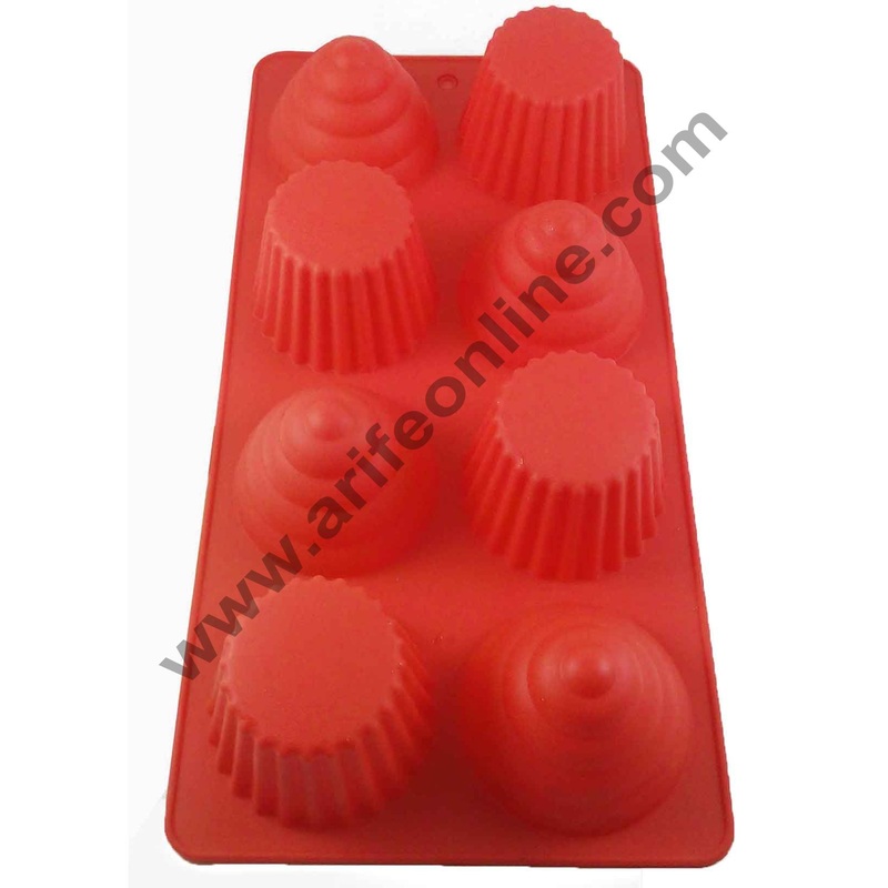 Cake Decor Silicon 8 in 1 Round Tart and Dome Muffin Cupcake Mould