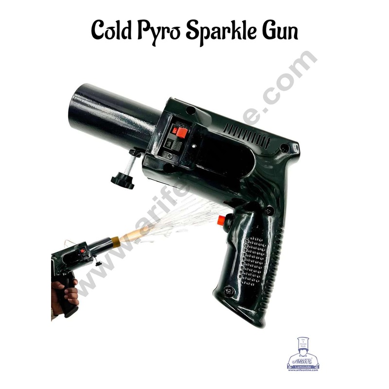 CAKE DECOR Sparkling Gun with One Cold Pyro | Sparkle Fire Gun | Party Gun | Sparkular Gun - 1 Piece