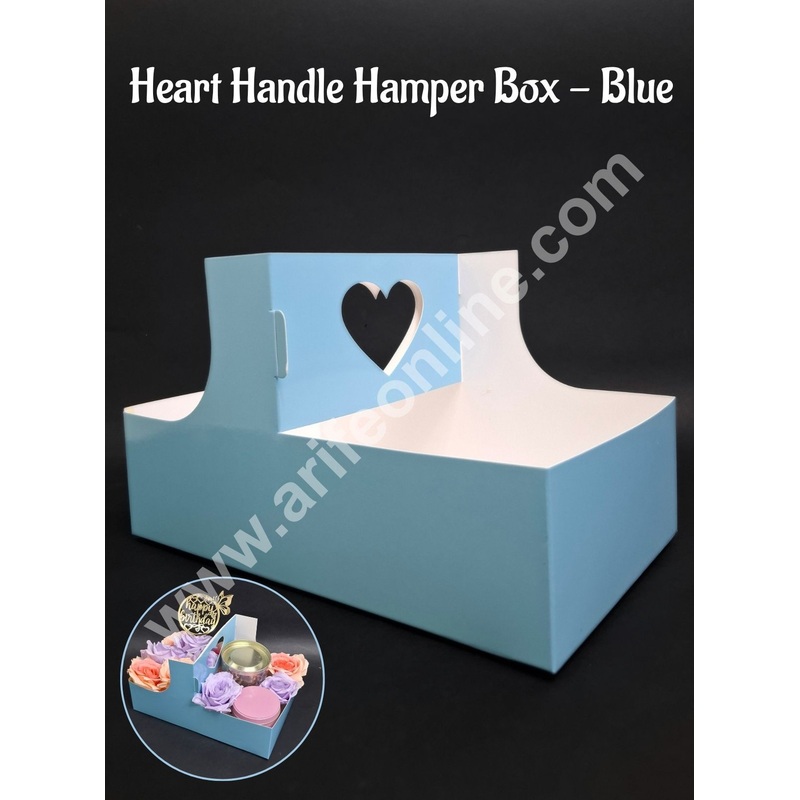 Heart Handle Hamper Box  (Blue)  | Gift Box | Gift Box With Heart Handle (1 Pcs Pack) CAKE DECOR