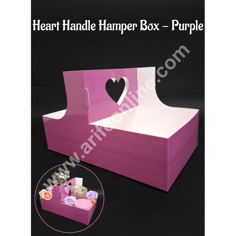 Heart Handle Hamper Box  (Purple)  | Gift Box | Gift Box With Heart Handle (1 Pcs Pack) CAKE DECOR