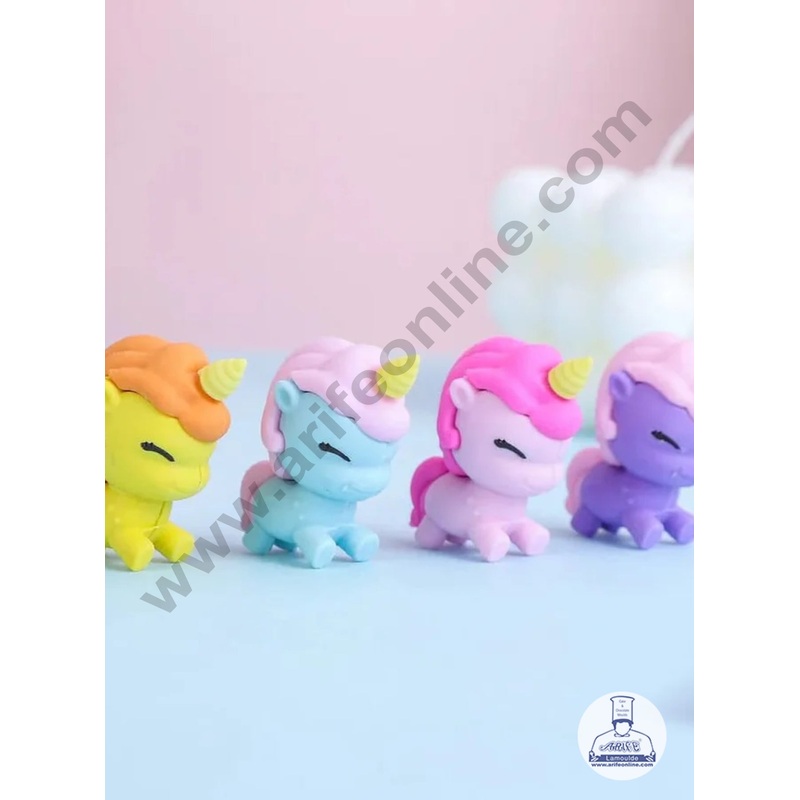 Mini Baby Unicorn Rubber Cake Topper | Animal Rubber Toppper - 1 Pc -CAKE DECOR