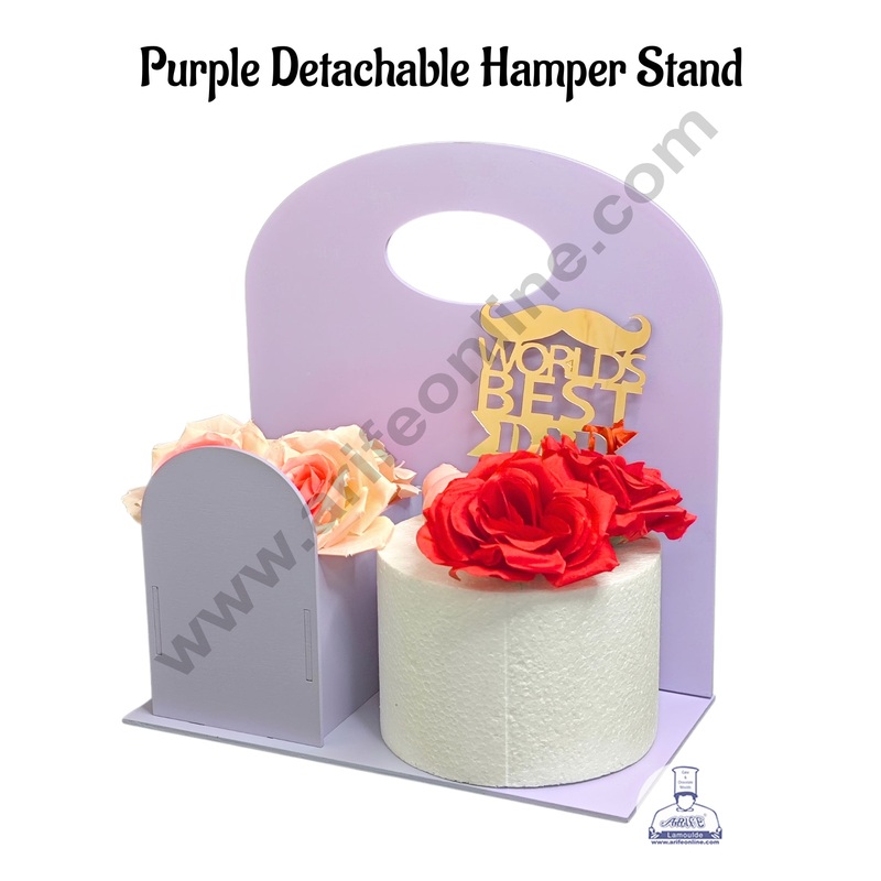 Pastel Purple Detachable Cake and Flower Hamper Stand - CAKE DECOR
