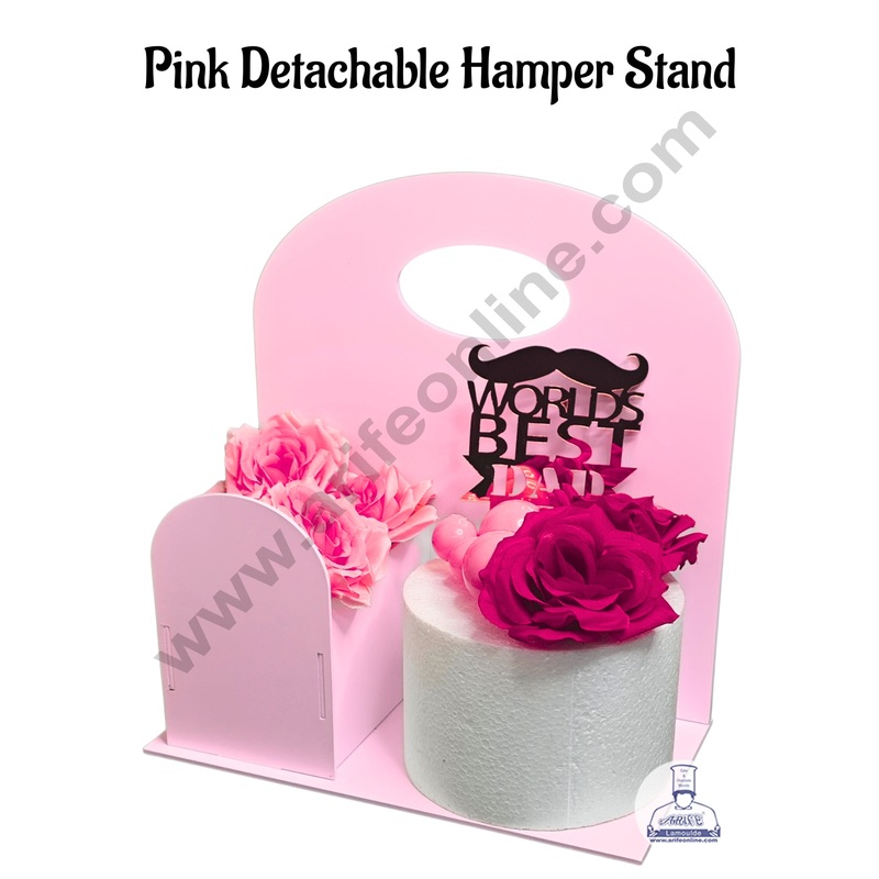 Pink Detachable Cake and Flower Hamper Stand - CAKE DECOR