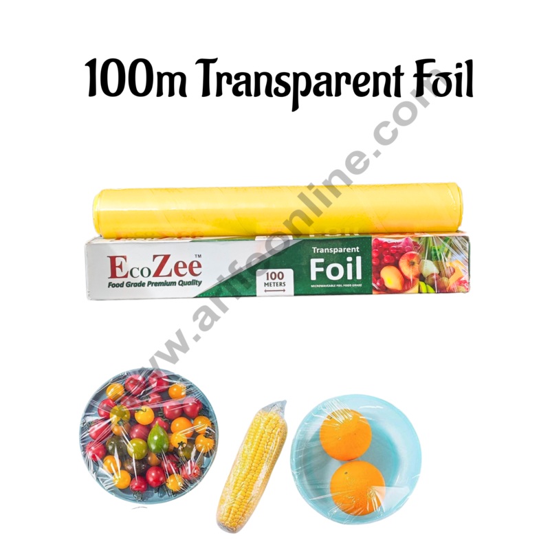 Transparent Foil | Cling Film Wrap Cling Film Roll - 100 Meter Roll | Food Grade Premium Quality