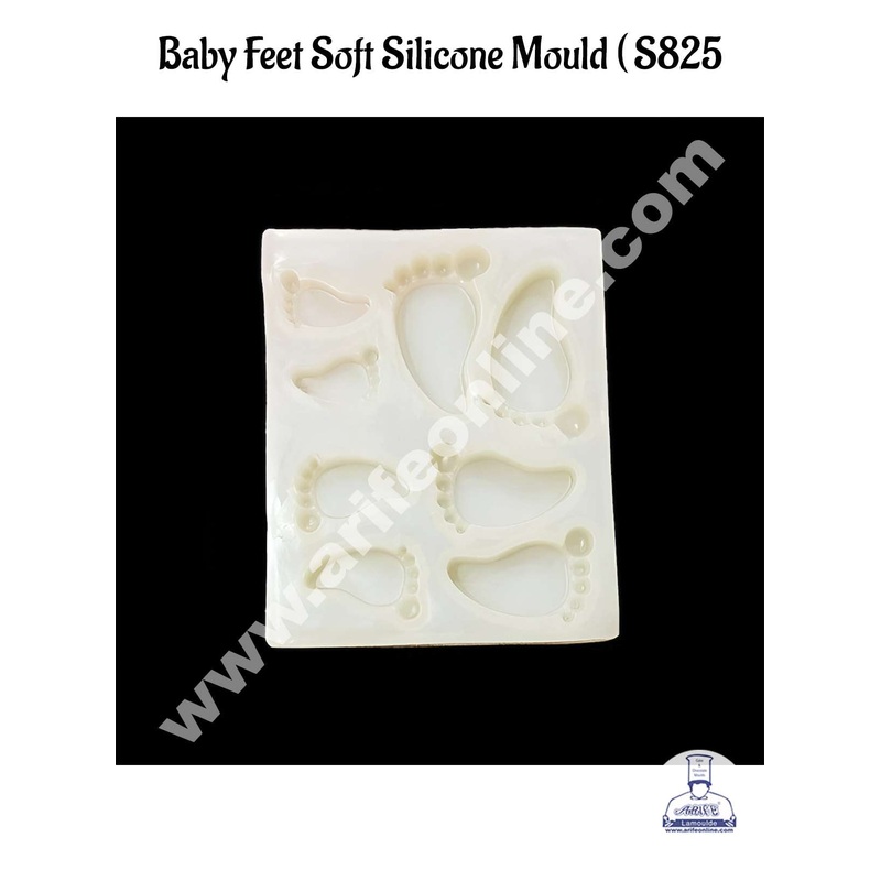 CAKE DECOR 8 Cavity Baby Feet Soft Silicone Mold for Cake Decoration SBS-825