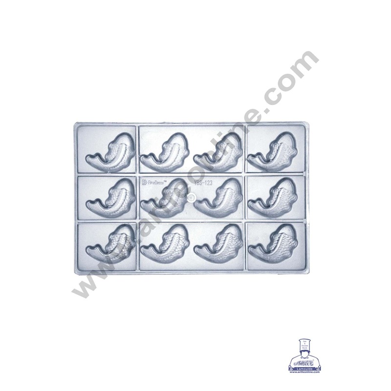 FineDecor 12 Cavity Koi Fish Shape Polycarbonate Chocolate Mold - ( YBS-123 )