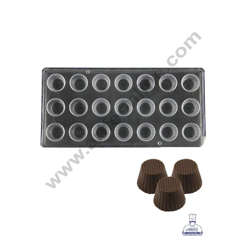 FineDecor 21 Cavity Cup Shaped Polycarbonate Chocolate Mold - ( FD-3420 )