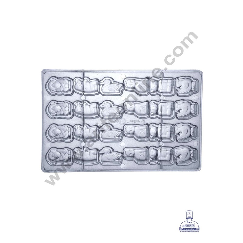 FineDecor 24 Cavity Mix Animal Polycarbonate Chocolate Mold - ( YBS-043 )