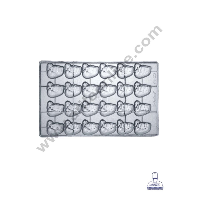 FineDecor 24 Cavity Swan Shape Polycarbonate Chocolate Mold - ( YBS-203 )
