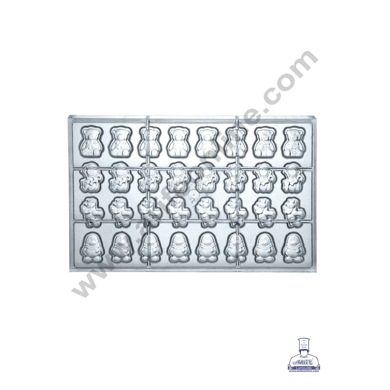 FineDecor 32 Cavity Mix Animal Shape Polycarbonate Chocolate Mold - ( YBS-136 )