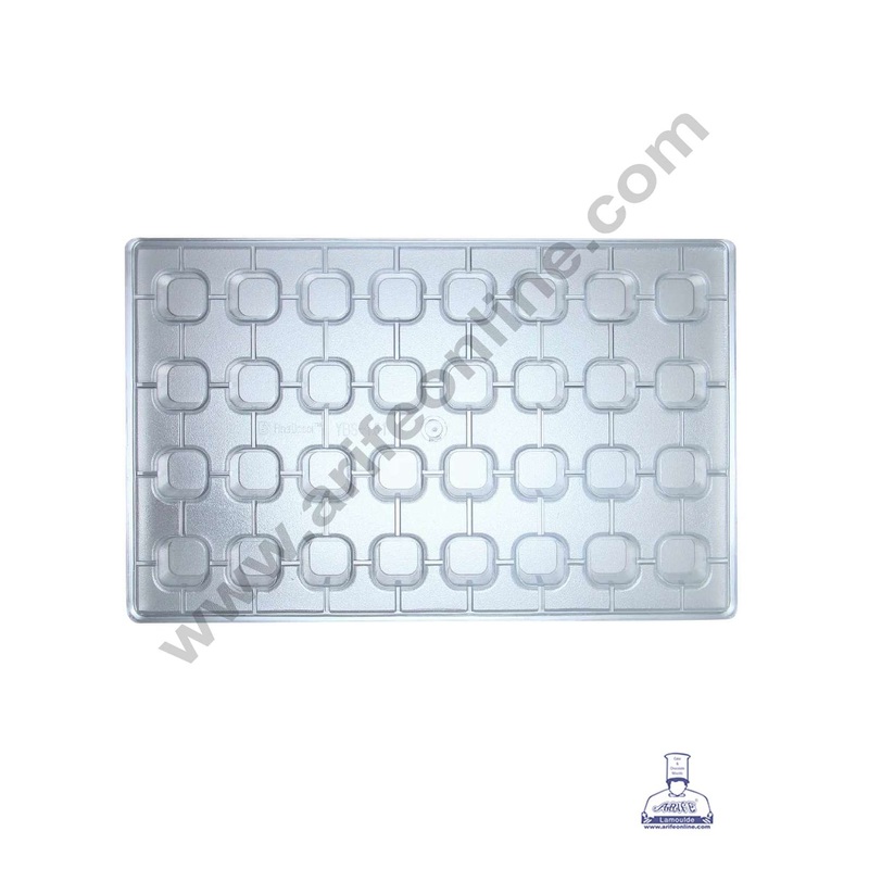 FineDecor 32 Cavity Square Shape Polycarbonate Chocolate Mold - ( YBS-161 )
