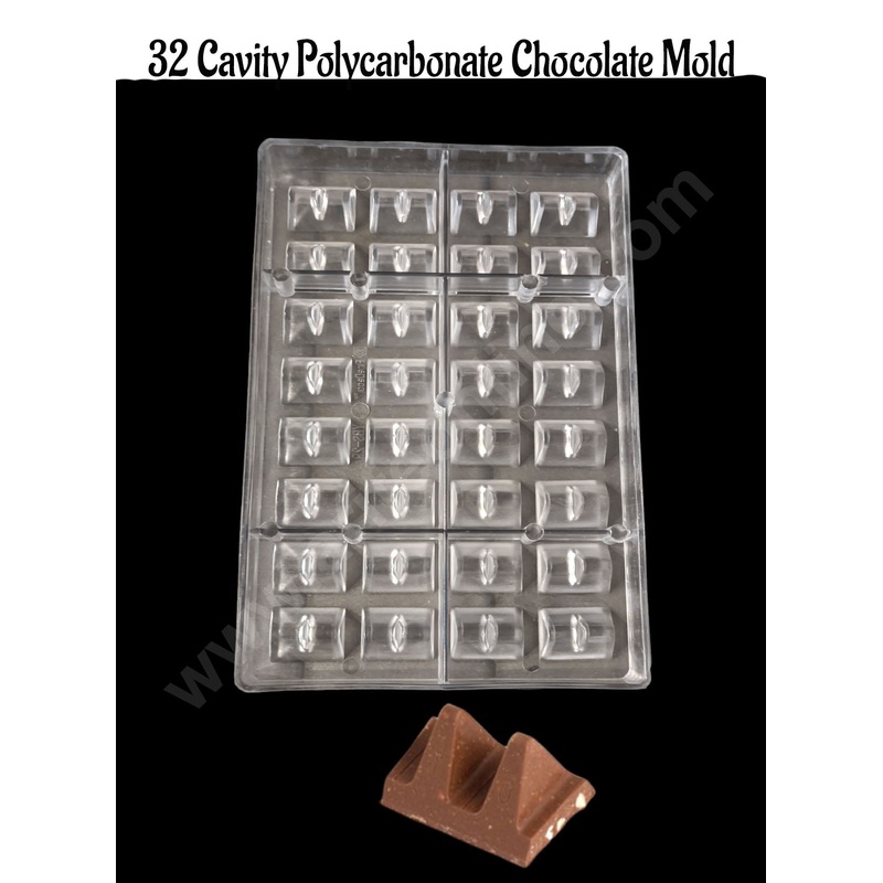FineDecor 32 Cavity Toblerone Shape Polycarbonate Chocolate Mold - ( YBS-029 )
