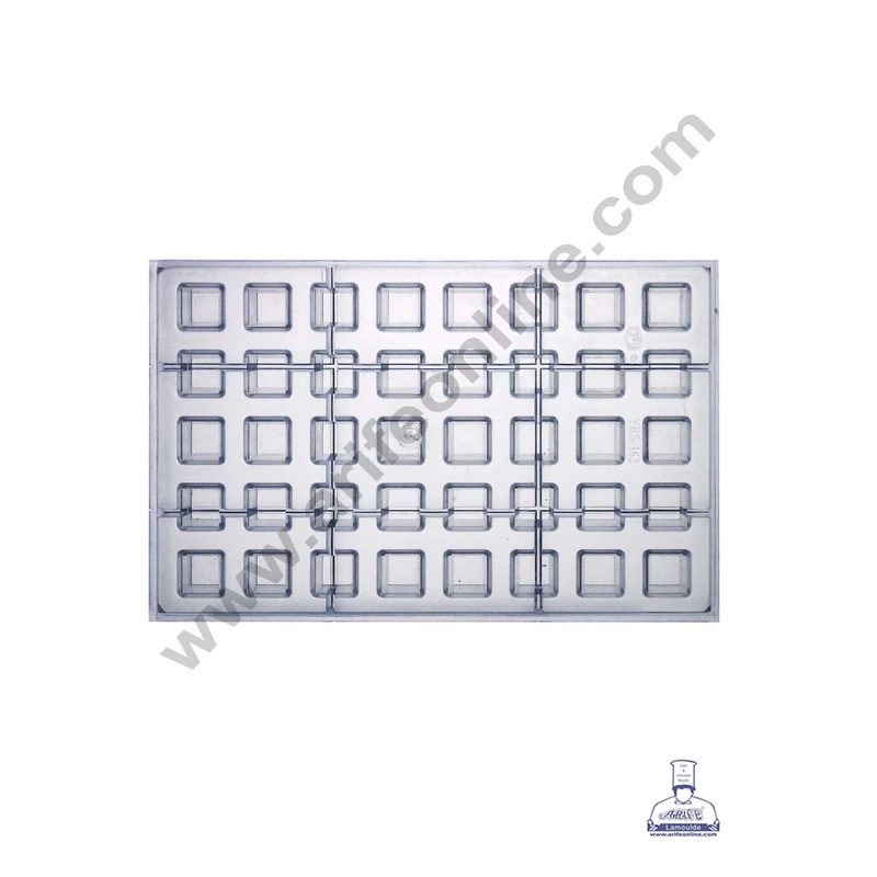 FineDecor 40 Cavity Square Shape Polycarbonate Chocolate Mold - ( YBS-163 )