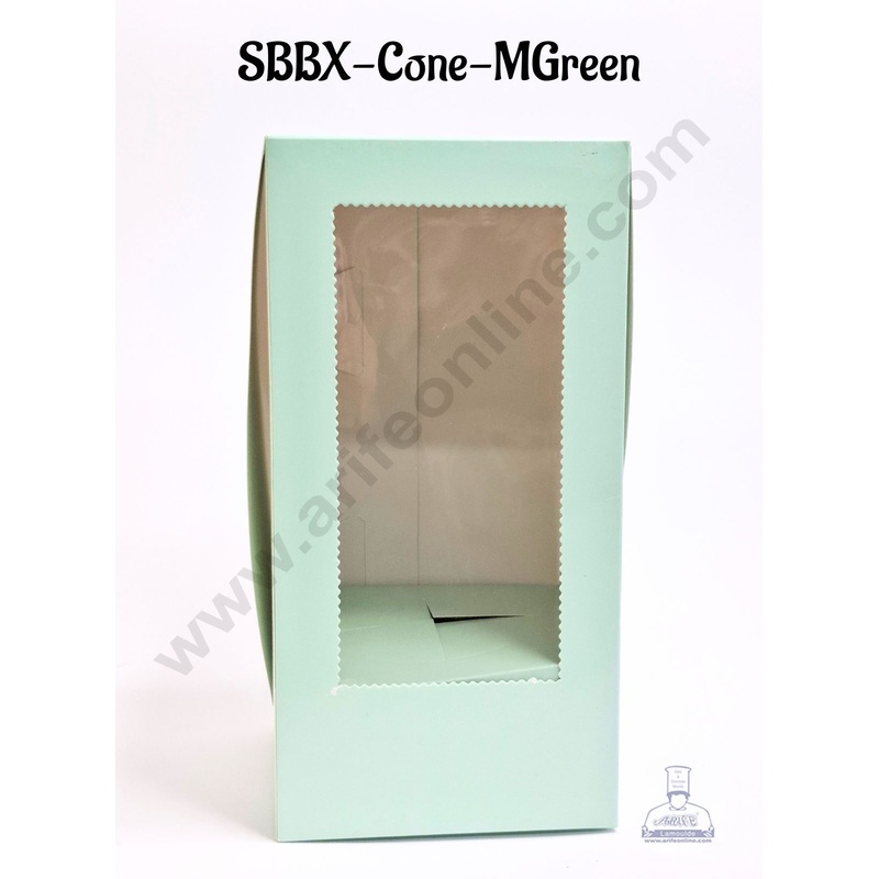 Mint Green Ice Cream Cone Cake Holder Box (1Pc)|11" x 5.5" x 5.5" - CAKE DECOR