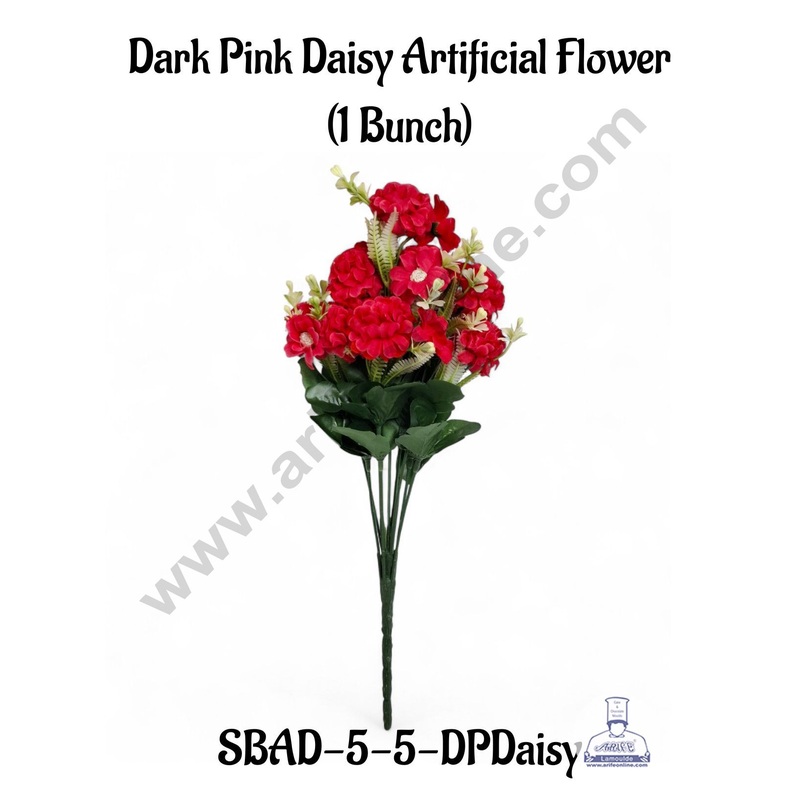 Pink Daisy Artificial Flower bunch For Cake Decoration  ( 1 Bunch ) Cake Decor