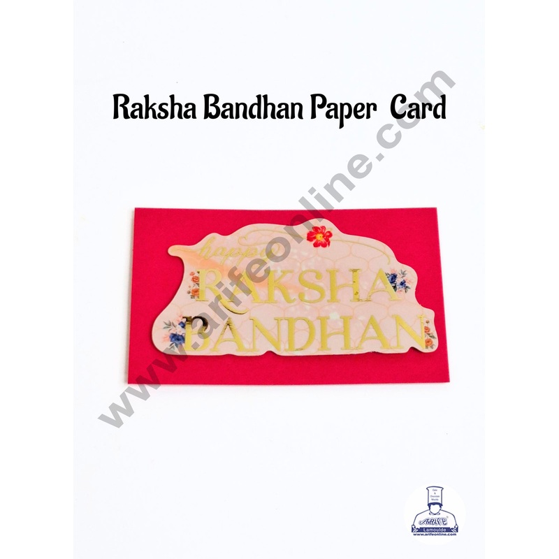 Raksha Bandhan Paper Card for Chocolate Boxes & Hamper - Assorted Design (2 Piece) - CAKE DECOR