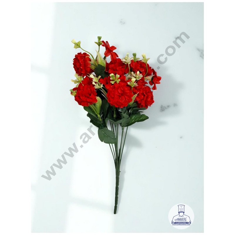 Red Daisy Artificial Flower bunch For Cake Decoration  ( 1 Bunch ) Cake Decor
