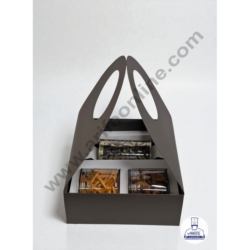 Round Handle Hamper Box With Cavity (Army Green)  | Gift Box | Gift Bag With Handle (1 Pc Pack) -  CAKE DECOR
