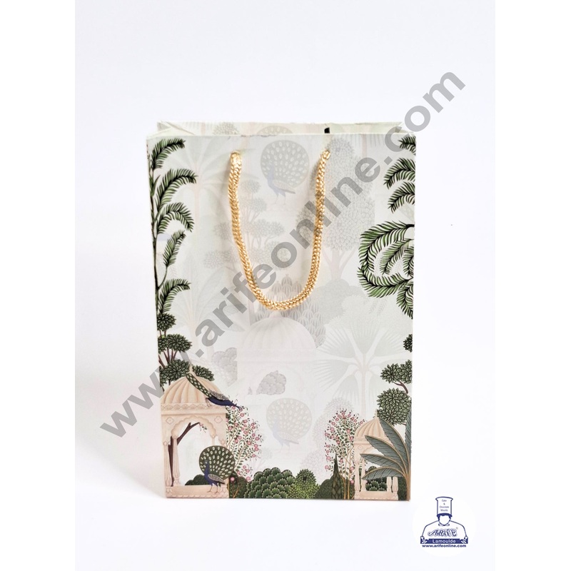 Traditional Design Green Gift Bag | Hamper Carry Bag (1 Piece) - CAKE DECOR