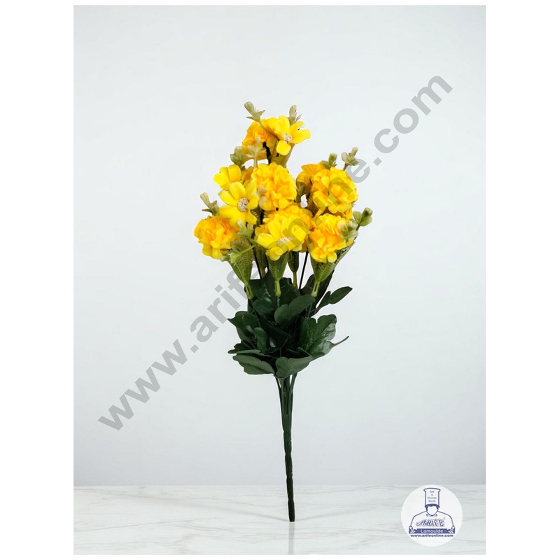Yellow Daisy Artificial Flower bunch For Cake Decoration  ( 1 Bunch ) Cake Decor