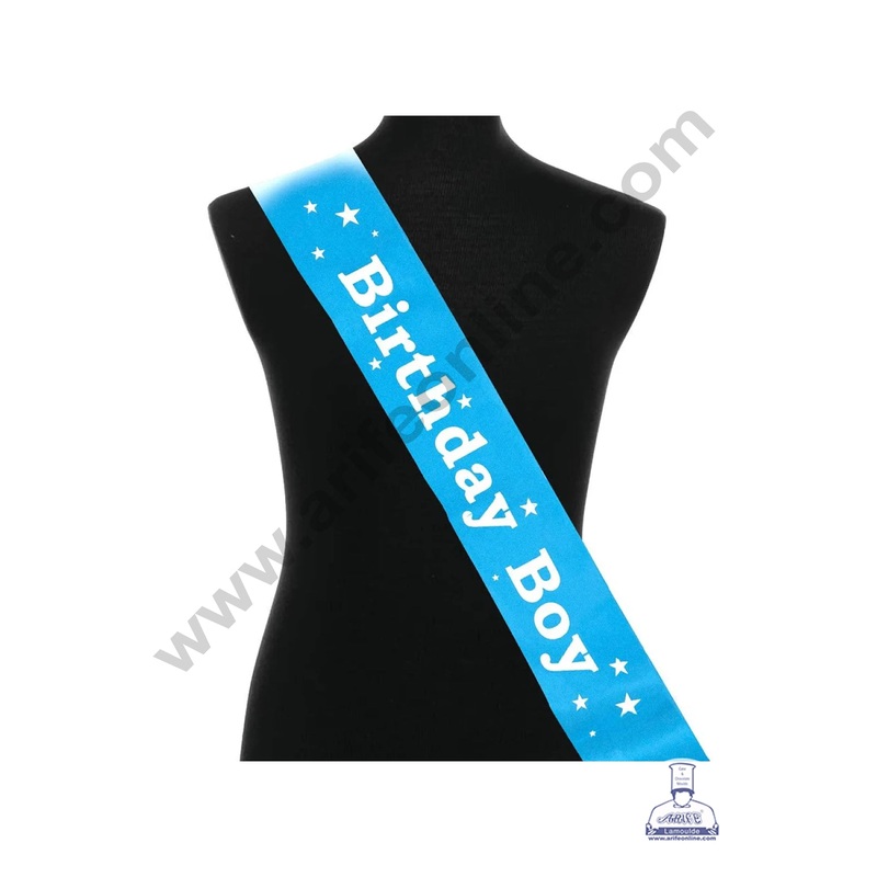 CAKE DECOR 1 Piece Birthday Boy Sash | Party Supplies - Blue