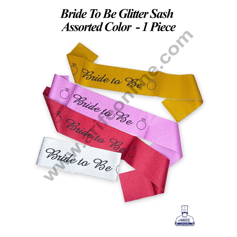 CAKE DECOR 1 Piece Bride To Be Glitter Sash | Party Supplies - Assorted Color