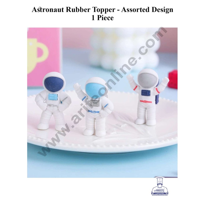 CAKE DECOR 1 Piece Mini Astronaut Rubber Cake Topper - Assorted (SBT-R-008)