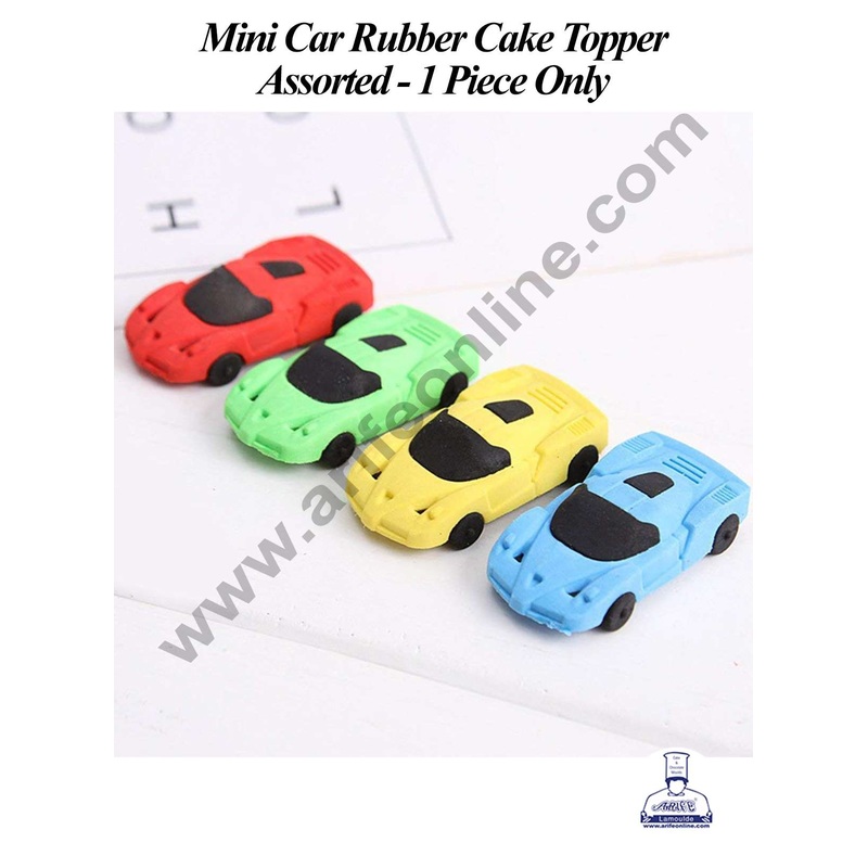 CAKE DECOR 1 Piece Mini Car Rubber Cake Topper - Assorted (SBT-R-009)