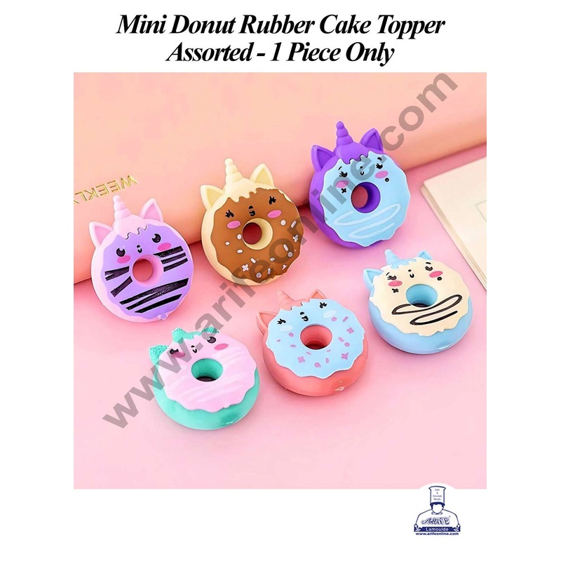 CAKE DECOR 1 Piece Mini Donut Rubber Cake Topper - Assorted (SBT-R-010)