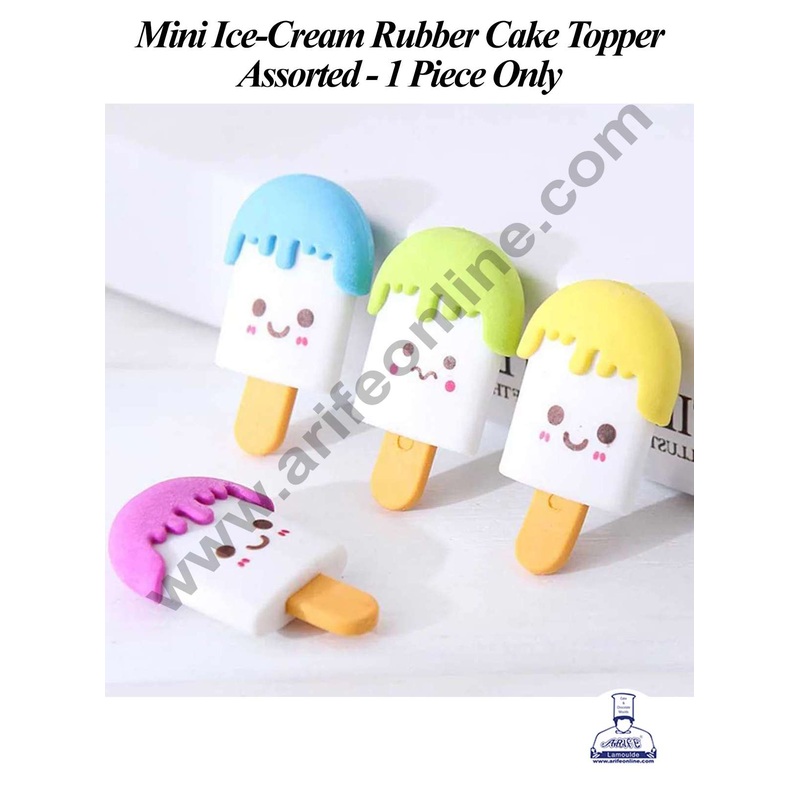 CAKE DECOR 1 Piece Mini Ice-Cream Rubber Cake Topper - Assorted (SBT-R-011)