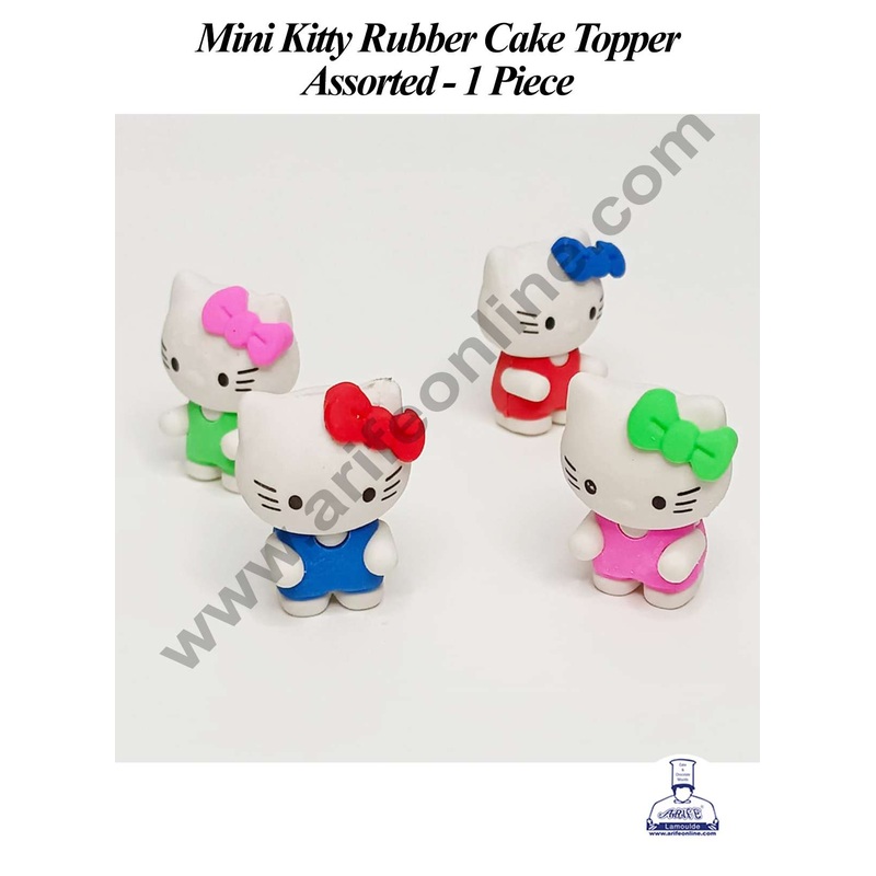 CAKE DECOR 1 Piece Mini Kitty Rubber Cake Topper - Assorted (SBT-R-014)