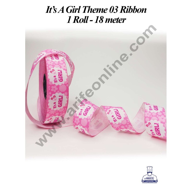 CAKE DECOR 1 Roll It's A Girl Ribbon | Theme 03 | Gift Wrapping | Decoration (SBR-PR-017)