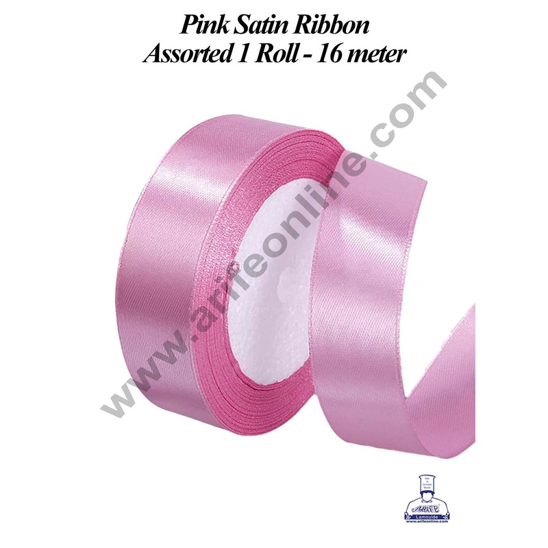 CAKE DECOR 1 Roll Pink Satin Ribbon | Gift Wrapping | Decoration (SBR-SR-02)