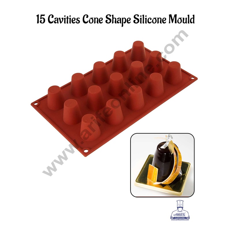 CAKE DECOR 15 Cavities Cone Shape Silicone Mould | Jelly & Soap Mould | Baking Mould - SBSM-ck2-8081