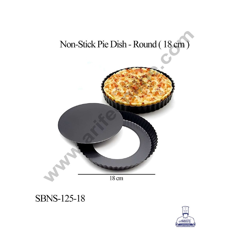 CAKE DECOR 18 cm Non Stick Round Pie Dish with Loose Bottom  Perfect for Baking Pies