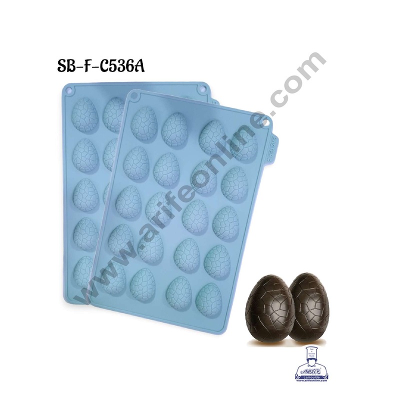 CAKE DECOR 20 cavity Break Texture Easter Egg Shape Silicone Mould - SB-F-C536A