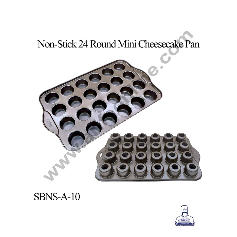 CAKE DECOR 24-Cavity Round Non-Stick Mini Cheesecake Pan  Perfect for Muffins, Brownies, and More (SBNS-A-10)