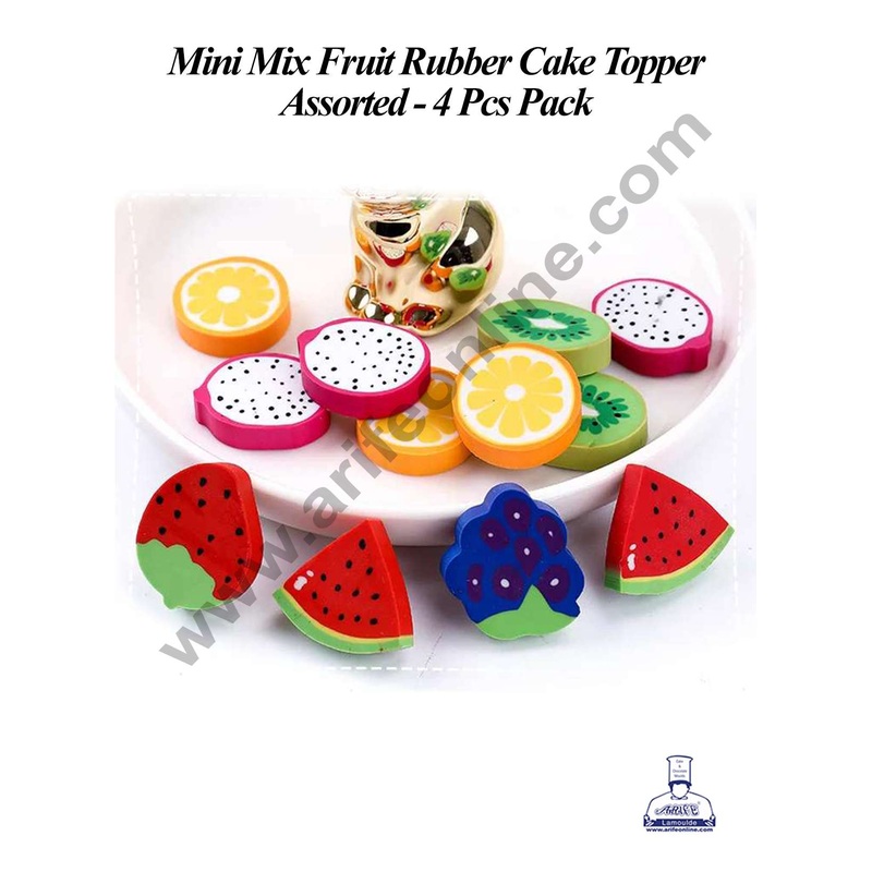 CAKE DECOR 4 Pcs Set Mini Mix Fruit Rubber Cake Topper - Assorted (SBT-R-015)