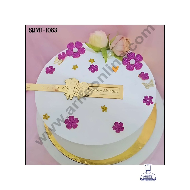 CAKE DECOR 5 inch Acrylic Sliding Surprise Happy Birthday Message Cake topper (SBMT-1083)