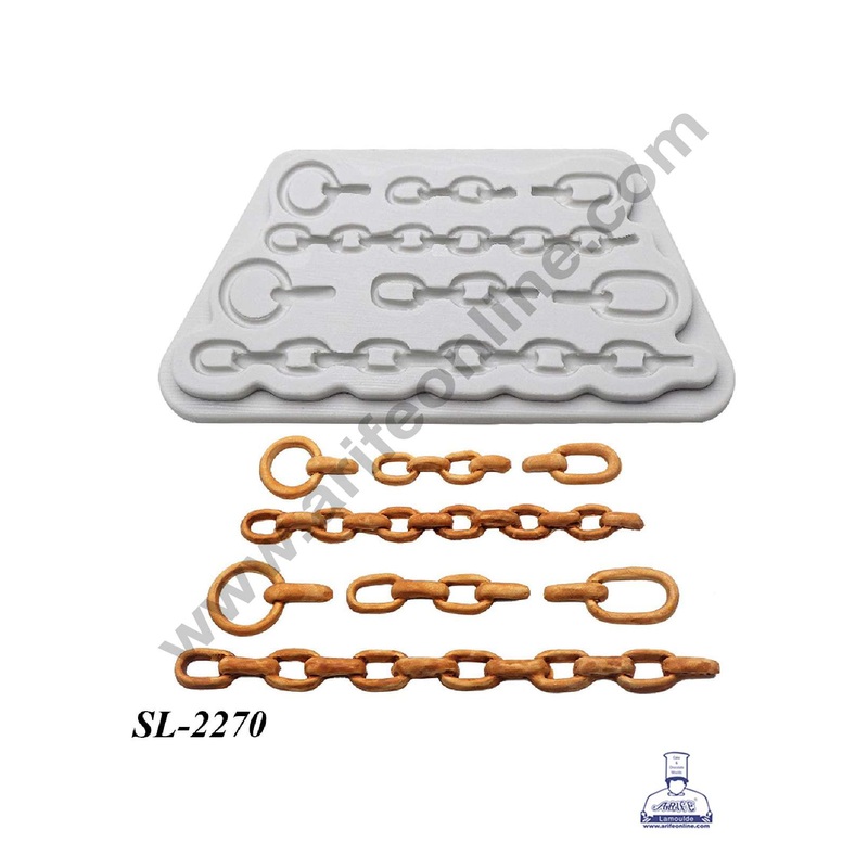 CAKE DECOR 8 Cavity Chain Shape Silicone Fondant Mould for Cake Decorations (SBSP-SL-2270)