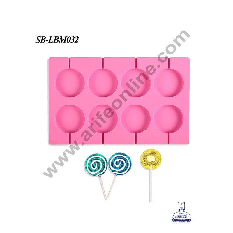 CAKE DECOR 8 cavity Lollipop Silicone Mould | Jelly Mould | Candy Mould