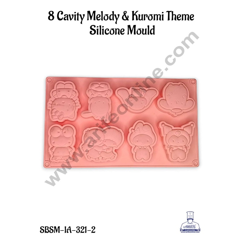 CAKE DECOR 8 Cavity Melody & Kuromi Theme Silicone Mould | Jelly & Soap Mould | Baking Mould - SBSM-IA-321-2