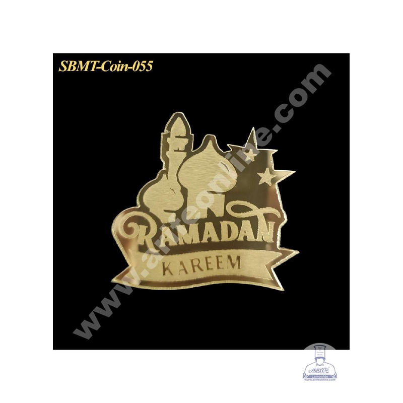 CAKE DECOR Acrylic Ramadan Kareem Coin Topper for Cake and Cupcakes ( SBMT-Coin-055 )